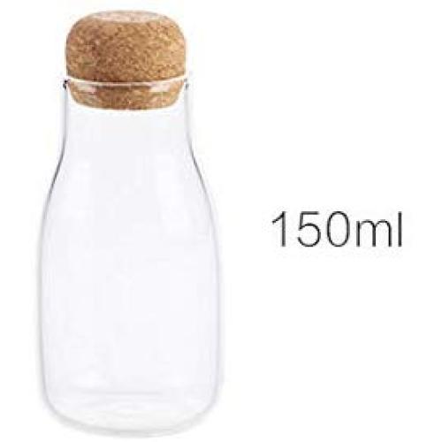 Buolo  Cork Glass Storage Tank Transparent Dried Fruit Miscellaneous Grains Tea Storage Bottle Household Food Sealed Cans 150Ml