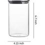 35 Ounce Clear Glass Canisters/Jars For Food Storage with Airtight Stainless Steel Lids, 4.15" X 6.7".