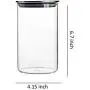 35 Ounce Clear Glass Canisters/Jars For Food Storage with Airtight Stainless Steel Lids, 4.15" X 6.7".