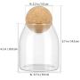 BESTONZON Glass Jar with Airtight Seal Wood Lid Ball 500ML Clear Candy Jar Mason Jars Food Storage Canister for Serving Tea Coffee Spice Sugar Salt Size S