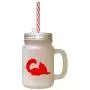 Red Maine Coon Cat Silhouette #2 Frosted Glass Mason Jar With Straw Red Maine Coon Cat Silhouette #2 Frosted Glass Mason Jar With Straw
