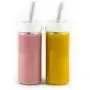 Glass Tumbler with Silicone Straw and Lid - Reusable Smoothie Cup for Juices, Water, Beverages - 16 oz, Wide Mouth Drinking Bottle with Caps, 2 Pack Set (2 pack) Glass Tumbler with Silicone Straw and Lid - Reusable Smoothie Cup for Juices, Water, Beverages - 16 oz, Wide Mouth Drinking Bottle with Caps, 2 Pack Set (2 pack)