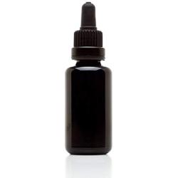 Infinity Jars 30 Ml (1 fl oz) Black Ultraviolet Glass Bottle w/Glass Eye Dropper 3-Pack