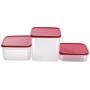 Kitchen Food Storage Jar Airtight Food Storage Square Dry Goods Storage Box Three-piece   Food Preserving Containers   Refrigerated Crisper moisture-proof multi-purpose