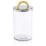 Glass Cookie/Candy Canister with Stainless Steel Lid- Silver and Gold Colored Lid
