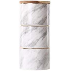 Mini Spice Jars Nordic marbled three-layer ceramic sealed can storage storage tank with lid