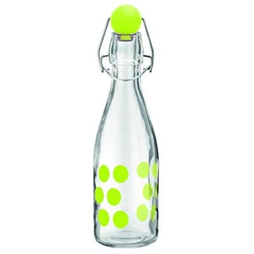 Zak Designs Dot Glass Bottle Green, Green, 250 ml