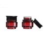 2 Pcs 50ml/1.7oz Empty Upscale Refillable Wine Red Glass with Black Lid Cosmetic Cream Jar Bottle Storage Container