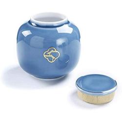 Dehua Ceramic Tea Container Puer Jar Porcelain Storage Tank Sealed Canisters with Lids (Light blue B)