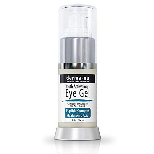 Eye Gel Anti-Aging Cream - Treatment for dark Circles, Puffiness, Wrinkles and Fine Lines - Hyaluronic Acid Formula Infused Serum with Aloe Vera & Jojoba for Ageless Smooth Skin - .5 oz