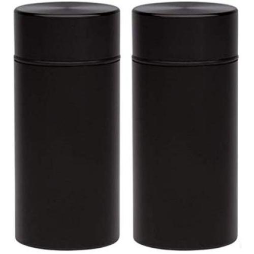 Galapagoz Smell Proof Container Stash Airtight Storage Jar Herb Aluminum Storage Sealed USA 2 Pcs Black