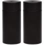 Galapagoz Smell Proof Container Stash Airtight Storage Jar Herb Aluminum Storage Sealed USA 2 Pcs Black