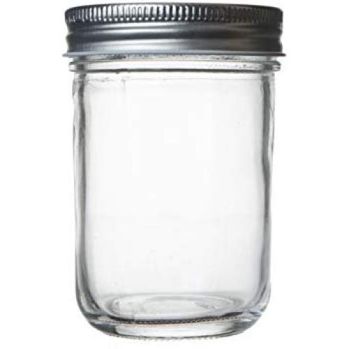 Seacoast 6.75 Oz Clear Jelly Jars with Steel Lids, Set of 12 (Wide Mouth)
