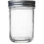 Seacoast 6.75 Oz Clear Jelly Jars with Steel Lids, Set of 12 (Wide Mouth)
