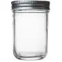 Bocal Transparent 6,75 Oz (200 ml) avec Bouchon Acier, Jeu de 12 (Bouche Large) Bocal Transparent 6,75 Oz (200 ml) avec Bouchon Acier, Jeu de 12 (Bouche Large)