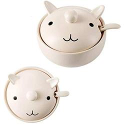 Mini Spice Jars Cute cartoon animal seasoning jar set with hole kitchen ceramic seasoning box