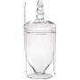 Glass Candy Jars with Lids Clear Glass Apothecary Jars - Set of 3 - Wedding Candy Buffet Containers (Small, Clear)