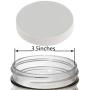 Jarming Collections - 2 Quart Glass Mason Jars -Extra Wide Mouth with 2 Plastic (BPA Free) Storage Lids- Made in the USA (2 White Plastic Lids)