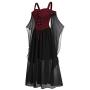 ?Oldlover?Gothic Dresses for Women Plus Size Off Shoulder Butterfly-Sleeve Lace Up Halloween Dress Bardot Dresses