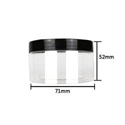 6PCS 120ML 4oz Refillable Transparent Wide Mouth Bait Vial Packing Bottles with Black Screw Cap-Plastic Pot Jars Cream Lotion Cosmetic Storage Holder Containers