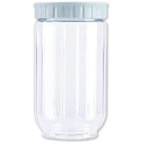 Transparente Kunststoff-Behälter mit Verschluss, Küchentrockenmittelbehälter, Lagertiegel, Flasche, Blau, Größe M