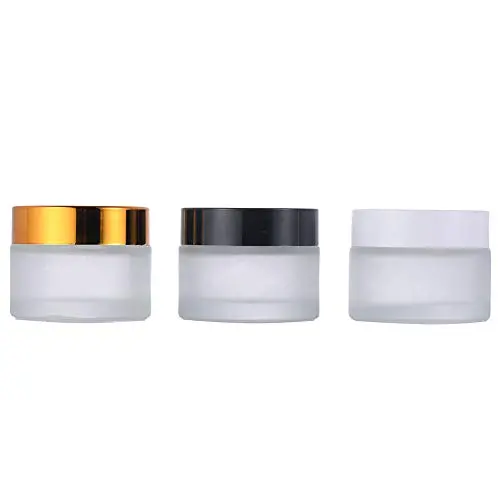 Bouteille en Verre Froissée Contenant Compatible pour Cosmétiques, Pots à Crème Vides 50ml (Blanc) - Pack de 12 Bouteille en Verre Froissée Contenant Compatible pour Cosmétiques, Pots à Crème Vides 50ml (Blanc) - Pack de 12