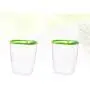 UPKOCH 3pcs Kitchen Food Containers Clear Airtight Dry Food Storage Organizer with Lids for Fridge Cabinet Baking Supplies Flour Green