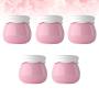 Minkissy 5pcs Plastic Jars with Lids Makeup Refillable Empty Containers for Cosmetics Lotion Cream Kitchen Travel (Pink)