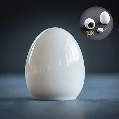 DehuaYao Ceramic White Easter Eggs Tea Canister DehuaYao Ceramic White Easter Eggs Tea Canister
