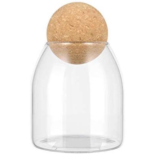 BESTONZON Glass Storage Jar with Airtight Food Storage Jar Storage Container for Candy Sugar Coffee Tea Beans Spice Salt(500ML)