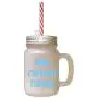 Light Blue Army Wife Status Promise Frosted Glass Mason Jar With Straw Light Blue Army Wife Status Promise Frosted Glass Mason Jar With Straw