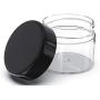 ZaVBe 30 Gram ML 1oz Jar, 50 pieces, Cosmetic Sample Empty Container, Plastic, Round Pot Black Screw Cap Lid, 30g Bottle, Make Up, Eye Shadow, Pot, Nails, Powder, Paint, Jewelry