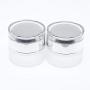 AKOAK 2 Pcs Refillable Frosted Glass Cosmetic Cream Jar Bottle Container,High-end Separate Bottles for Cosmetics with Silver Shiny Lid,Capacity 30g/1oz