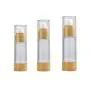 2PCS Leere Refillbare Bambus-Kunststoff Airless Vakuum Emulsion Pumpenflasche Beutel Cremelotion Make-up Proben Reiseverpackung Flaschen Kosmetische Flüssigkeit Lagerbehälter (100ml/3,4oz)