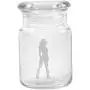 Bocal de stockage d'herbe en verre clair avec couvercle 135 ml avec silhouette de cowgirl de Smoke Promos Bocal de stockage d'herbe en verre clair avec couvercle 135 ml avec silhouette de cowgirl de Smoke Promos