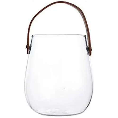 Unique Chic Nordic Glass Storage Jar Bottle With Leather Handle Minimalist Desk Storage Bottle Organizer Flower Vase Container,Clear3 Unique Chic Nordic Glass Storage Jar Bottle With Leather Handle Minimalist Desk Storage Bottle Organizer Flower Vase Container,Clear3
