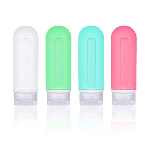 Ensemble de Flacons de Voyage, Yolaist 3oz Squeeze Silicon Bottle Set, Flacons Squeeze Anti-Fuite, Adaptés aux Règles TSA, Récipients Portables de Toiletteries pour Shampoing, Après-Shampoing, Lotion, Savon (4 Pièces) Ensemble de Flacons de Voyage, Yolaist 3oz Squeeze Silicon Bottle Set, Flacons Squeeze Anti-Fuite, Adaptés aux Règles TSA, Récipients Portables de Toiletteries pour Shampoing, Après-Shampoing, Lotion, Savon (4 Pièces)