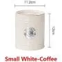 3-teiliges Europäisches Stauraumbehälter Set, Dichtbehälter für Kaffee, Tee, Zucker, Milchpulver – Wasserdicht, Korrosionsbeständig, eingelassene Konstruktion, Weiß.