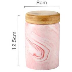 Originality Marble Grain Kitchen Ceramics Seal Up Pot Coarse Cereals Coffee Tea Seasoning Storage Tank With Cover Storage Jar,Pink L