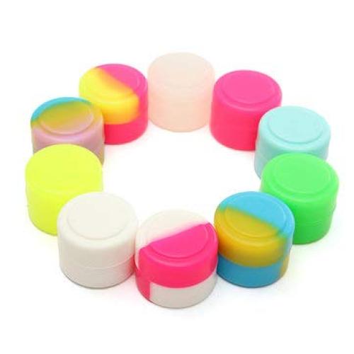 100 Pcs 2ML Colorful Round Silicone Non Stick Concentrate Containers Jar Storage Box