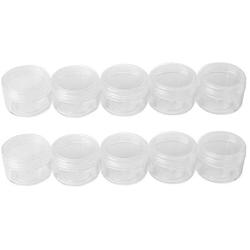 skonhed Plastic Pot Jars, 10pcs Cosmetic Containers for Lotion, Cream, Makeup, Rhinestone, Mini Sample Bottle with Lids(10g-10pcs)