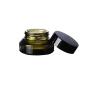 4Pcs Green Glass Jars with Inner Liners and black Lids Glass Cream Cosmetic Sample Empty Container Bottle Pot Case for Make Up Powder Lotion Creams Samples(15ml / 0.5 oz)