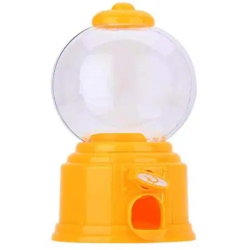 Niedlicher Mini-Bonbonschließkasten, kreativer Blasenbehälter, Süßigkeitenautomat, Kinder Spielzeug, Geschenkbox, Flasche, Gelb