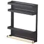 Magnetische Gewürzregal Organizer Schrank Gewürz-Regal-Regal für Öl, Salz, Pfeffer und Kleinigkeiten Schwarz