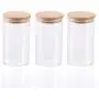 Ensemble de 3 Pots en Verre de 3x250ML avec Couvercle en Bambou et Anneau de Joint en Silicone pour Stockage Alimentaire Cuisine, Idéal pour Bonbons, Biscuits, Riz, Sucre, Farine, Pâtes, Noix Ensemble de 3 Pots en Verre de 3x250ML avec Couvercle en Bambou et Anneau de Joint en Silicone pour Stockage Alimentaire Cuisine, Idéal pour Bonbons, Biscuits, Riz, Sucre, Farine, Pâtes, Noix