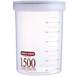 Food Storage Container Kitchen Plastic Storage Box Containers with Lid Sealing Jars Large Capacity Circle Pot Store Ware,Red 1500Ml