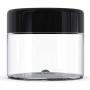 ZaVBe 30 Gram ML 1oz Jar, 50 pieces, Cosmetic Sample Empty Container, Plastic, Round Pot Black Screw Cap Lid, 30g Bottle, Make Up, Eye Shadow, Pot, Nails, Powder, Paint, Jewelry