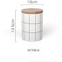 TNKML Ceramic Spice Jar Storage Jar With Bamboo Cover Spice Pot Seasoning Container Sugar Can Salter Grid Spice Jar Kitchenware -B