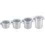 yHRgETLD Stainless Steel Food Storage Containers Cereal Containers with Easy Lock Lids Airtight Sealed Can Coffee Bean Sugar Tea Jar Storage Container Height 7.5cm 5 Inches