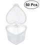 ROSENICE 50PCS 50ML Plastic Clear Spice Jars Heart Shaped Leak Proof Spice Storage Container with Lid